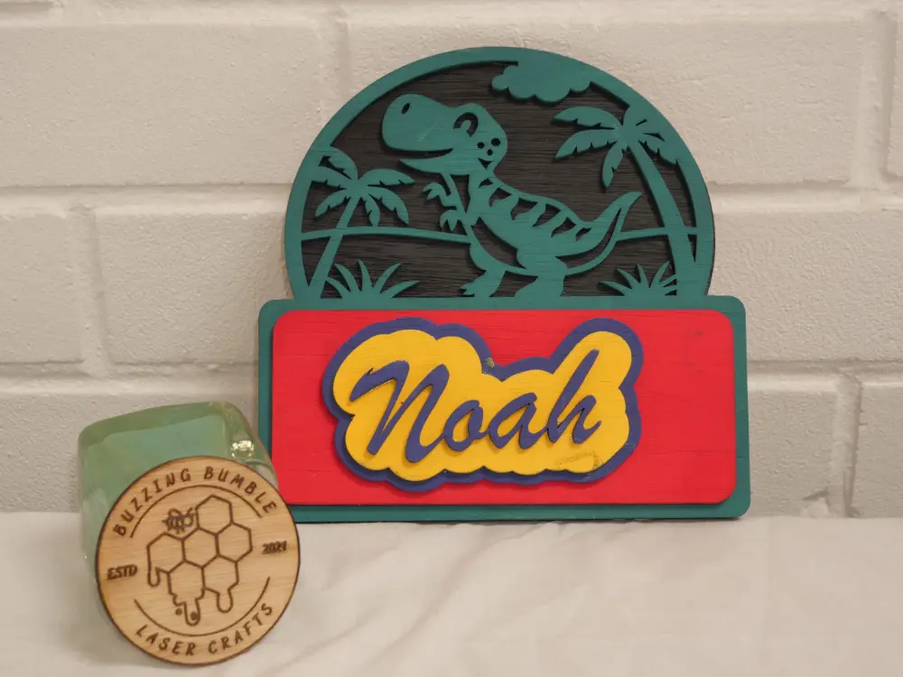 Children's Name Door Sign - Dinosaur