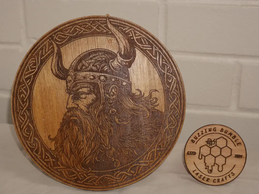 Engraved Viking Warrior Wooden