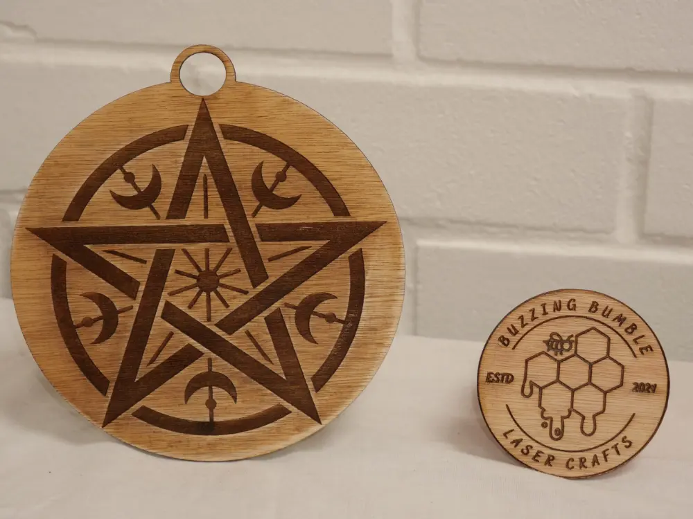 Pentagram Wooden Hanging Display
