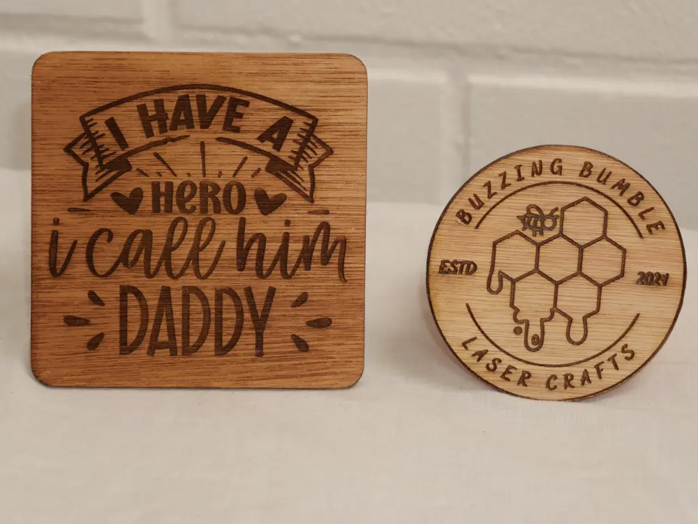 Wooden Coaster - Daddy Hero
