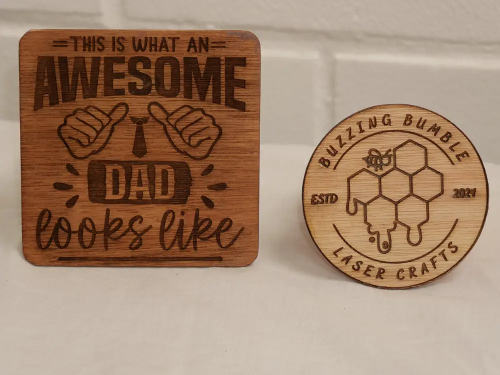 Wooden Coaster - Awesome Dad