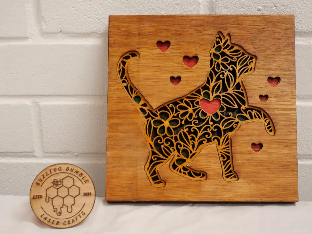 Large Cat Multi layer - Wood Stained