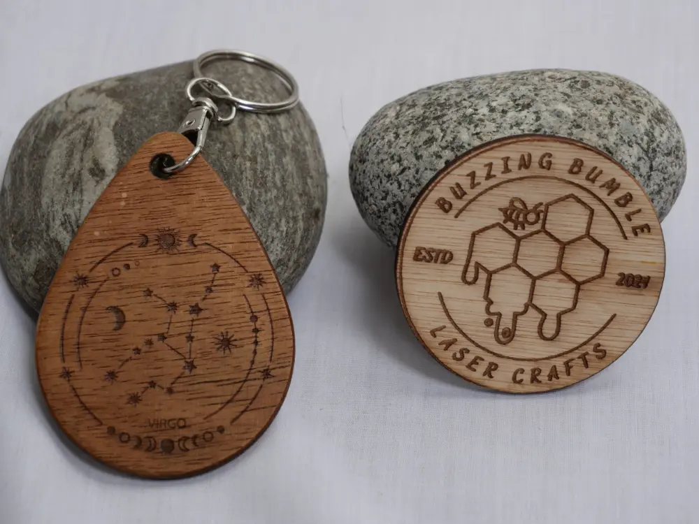 Star Sign Constellations - Virgo Wooden Key Ring