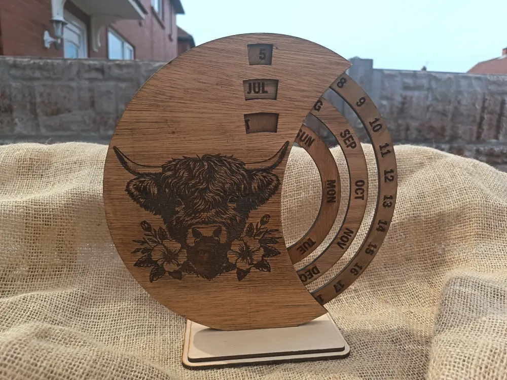 Highland Cow Perpetual Calendar