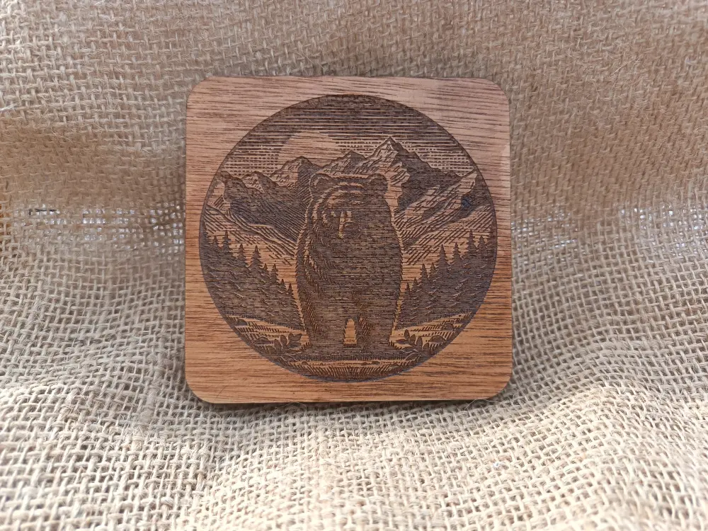 Bear with Background Coaster
