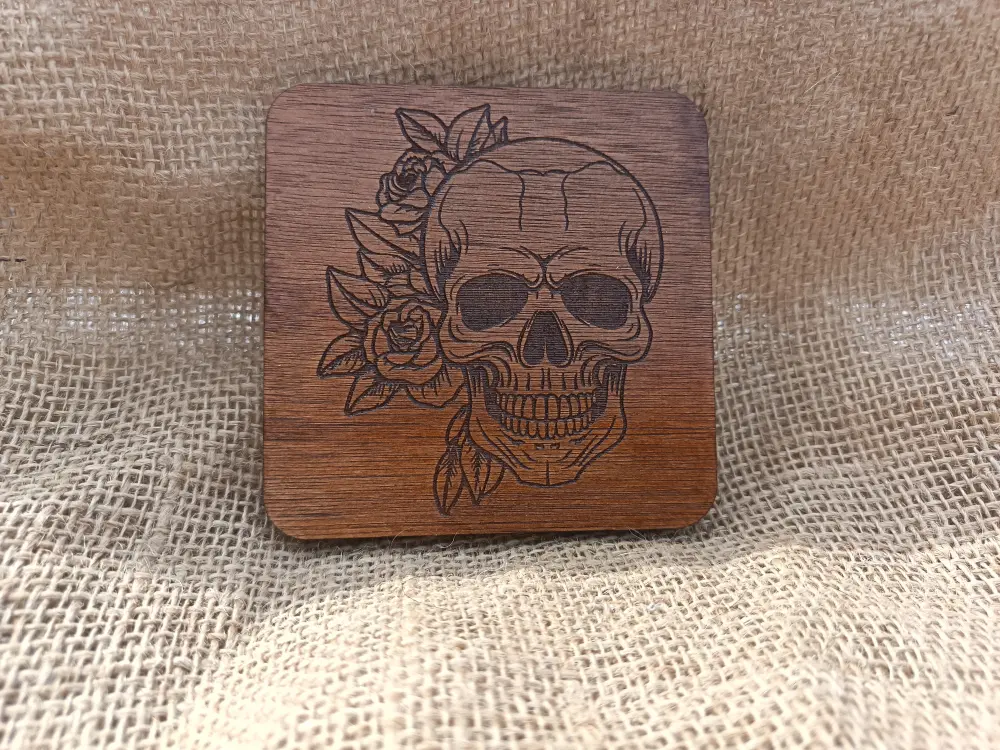 Skull With Roses Coaster
