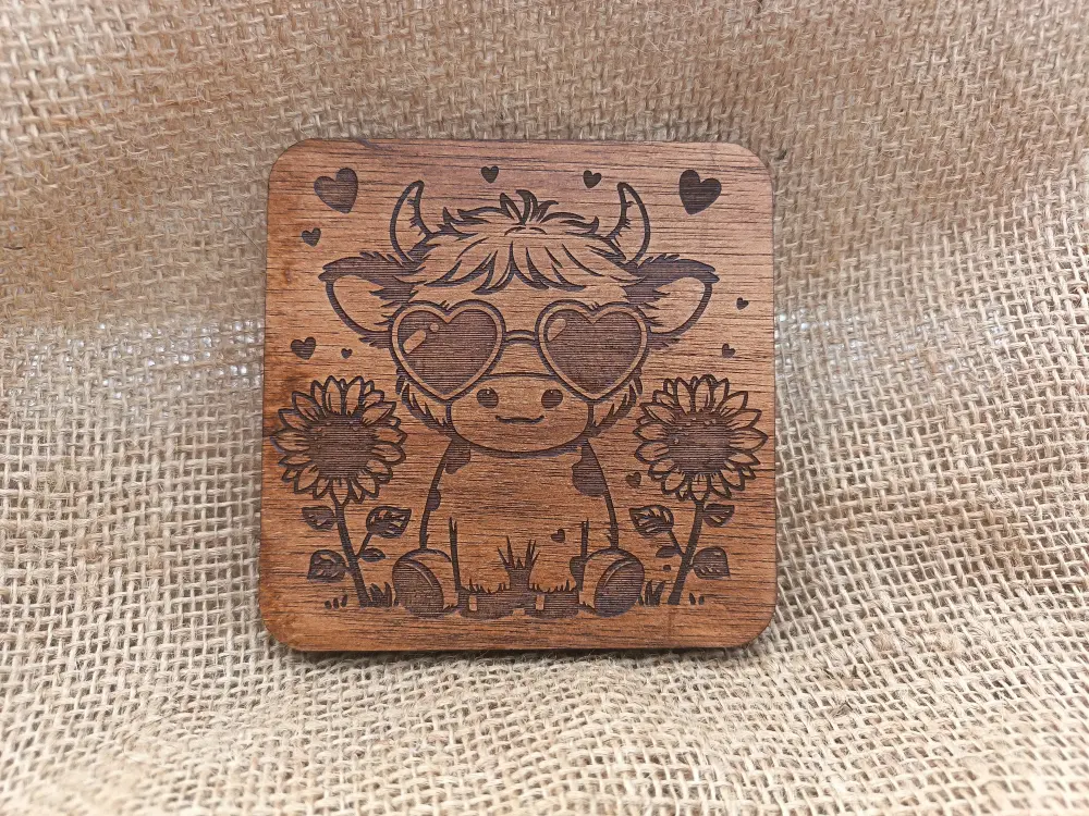 Highland Cow Sunglasses Coaster