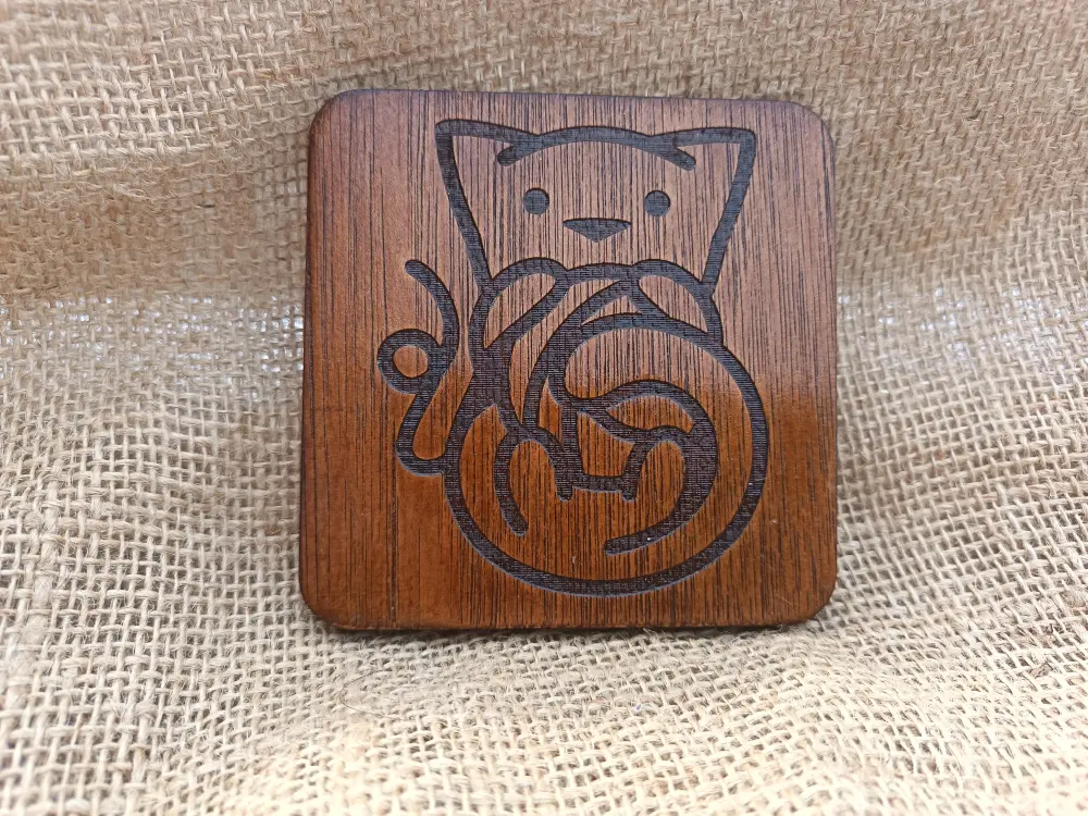 Cat Playing with Wool Coaster