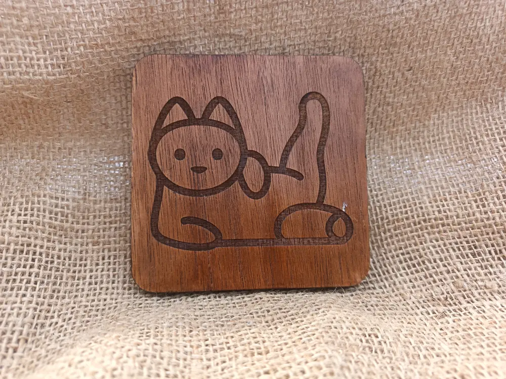 Cat Back Leg Lifted Coaster