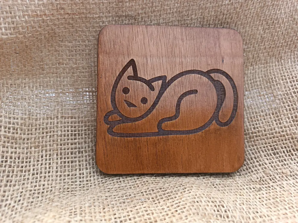 Cat Stretching Coaster