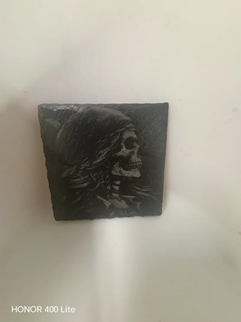 Female Pirate Skull Slate Coaster