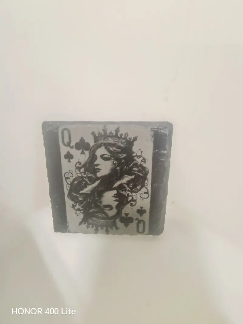Slate Coaster Queen Card - Design 2