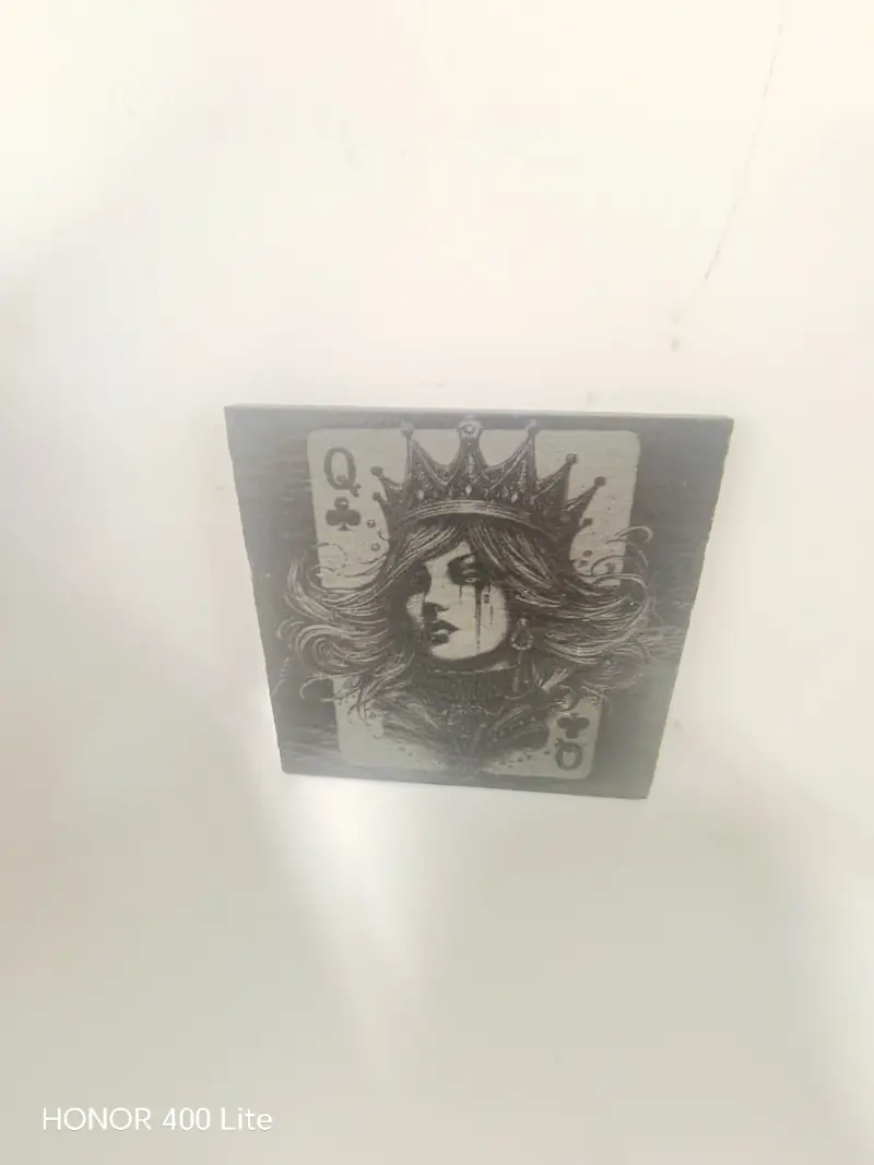Slate Coaster Queen Card - Design 1