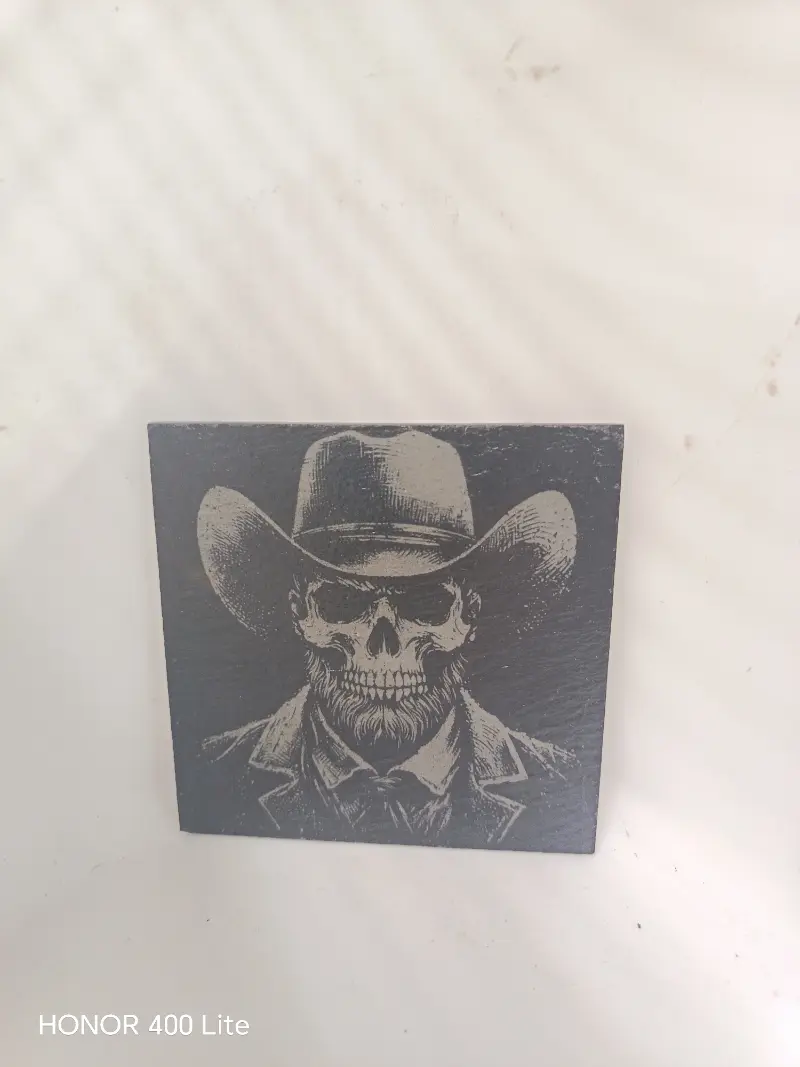 Cowboy Skull Slate Coaster