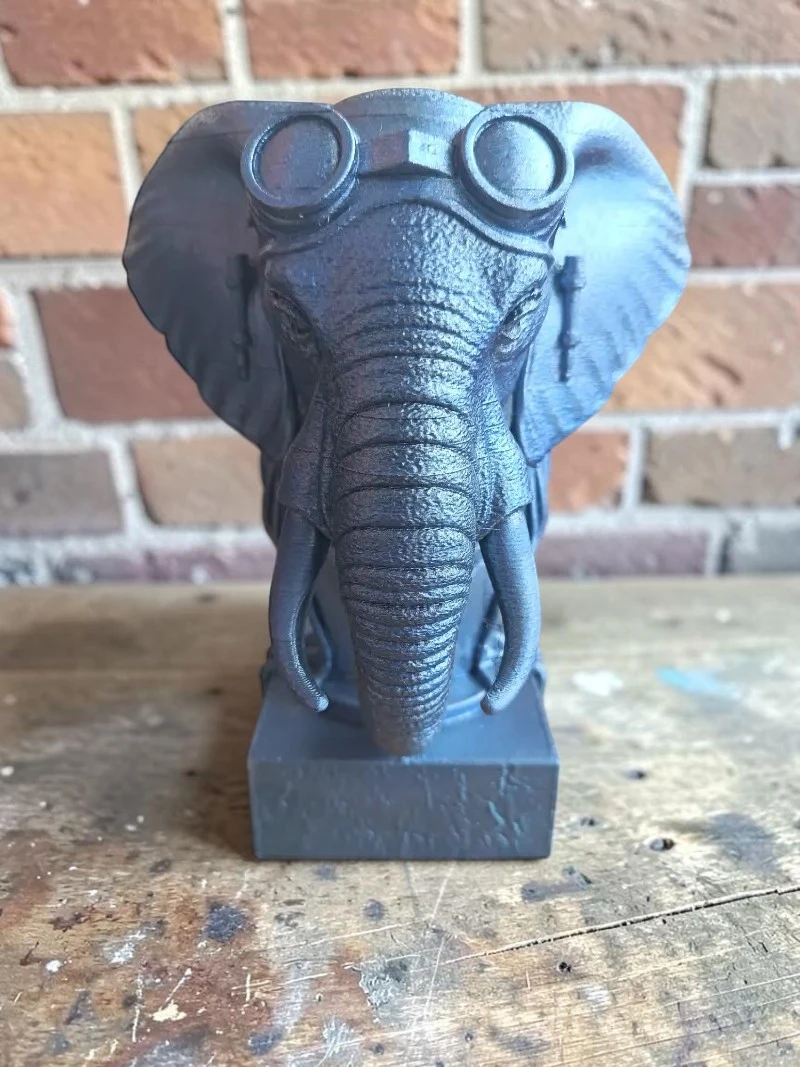 3D printed steampunk elephant bust