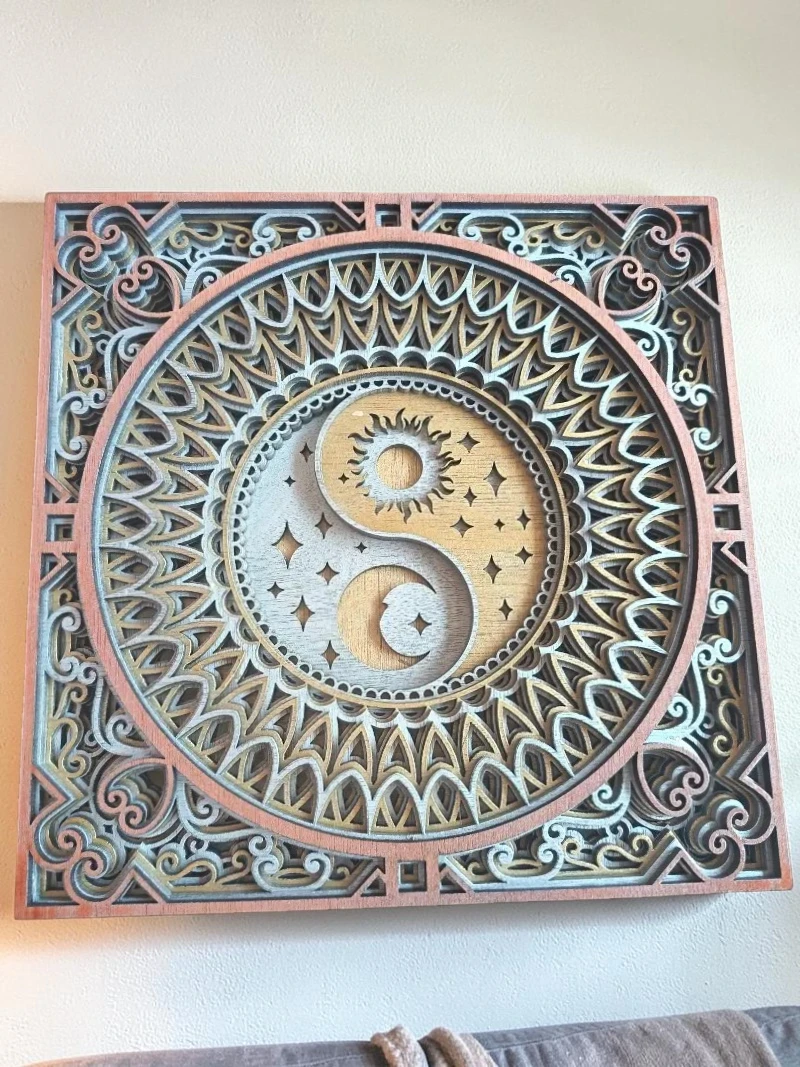 Multi Layer Yin-Yang wooden décor