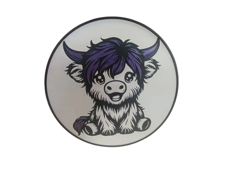 3D printed pet plaque highland cow